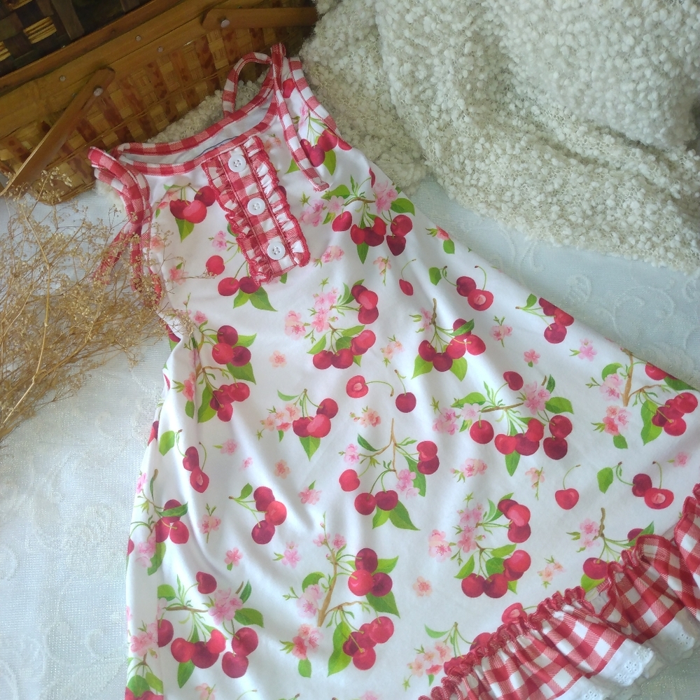 Cherry Print Sleeveless Dress